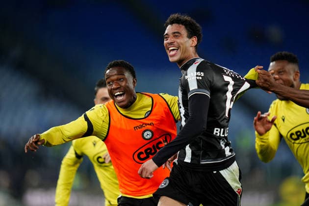 SS Lazio v Udinese Calcio - Serie A Enilive Arthur Atta of Udinese Calcio celebrates after scoring third goal during the serie Serie A Enilive match between SS Lazio and Udinese Calcio at Olimpico on April 27, 2026 in Rome, Italy Rome Stadio Olimpico Lazio Italy Copyright: xGiuseppexMaffiax 260427_SerieA_Lazio-Udinese_GM_02008