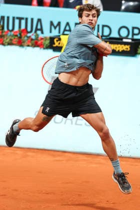 April 27, 2026, Madrid, Madrid, Spain: Flavio Cobolli of Italy plays against Adolfo Daniel Vallejo of Paraguay during the Mutua Madrid Open 2026, ATP, Tennis Herren Masters 1000 and WTA, Tennis Damen 1000, at La Caja Magica on April 27, 2026 in Madrid, Spain. Madrid Spain - ZUMAa181 20260427_zaa_a181_599 Copyright: xIrinaxR.xHipolitox