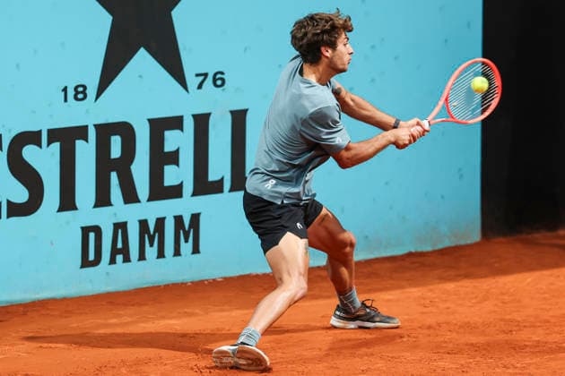 April 27, 2026, Madrid, Madrid, Spain: Flavio Cobolli of Italy plays against Adolfo Daniel Vallejo of Paraguay during the Mutua Madrid Open 2026, ATP, Tennis Herren Masters 1000 and WTA, Tennis Damen 1000, at La Caja Magica on April 27, 2026 in Madrid, Spain. Madrid Spain - ZUMAa181 20260427_zaa_a181_597 Copyright: xIrinaxR.xHipolitox