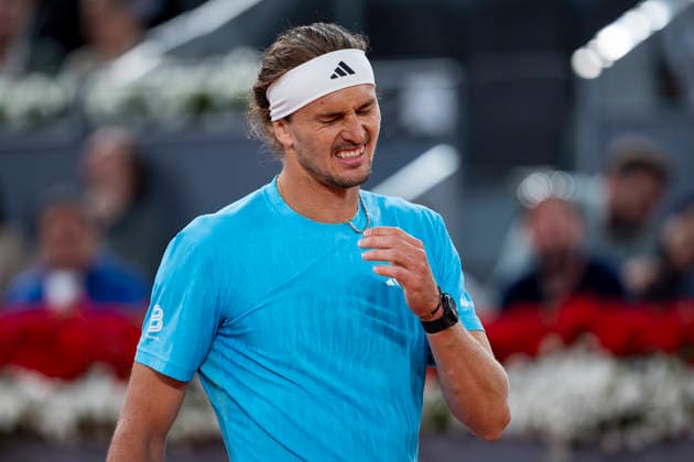 Mutua Madrid Open - Day Eight MADRID, SPAIN - APRIL 27: Alexander Zverev of Germany reacts against Terence Atmane of France during the Men s Singles Third Round match on Day Eight during the Mutua Madrid Open 2026 tournament celebrated at La Caja Magica on April 27, 2026 in Madrid, Spain. Madrid La Caja Magica Madrid Spain Copyright: xAlbertoxGardinx AGardin_20260427_Tennis_Madrid_Day8_0685
