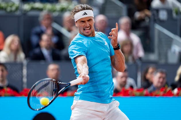Mutua Madrid Open - Day Eight MADRID, SPAIN - APRIL 27: Alexander Zverev of Germany plays a forehand against Terence Atmane of France during the Men s Singles Third Round match on Day Eight during the Mutua Madrid Open 2026 tournament celebrated at La Caja Magica on April 27, 2026 in Madrid, Spain. Madrid La Caja Magica Madrid Spain Copyright: xAlbertoxGardinx AGardin_20260427_Tennis_Madrid_Day8_0686