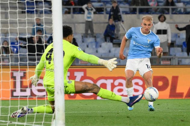CALCIO - Serie A - SS Lazio vs Udinese Calcio Lazioâ??s Gustav Isaksen during the Italian Football Championship League A 2025 2026 match between SS Lazio vs Udinese Calcio at the Olimpic Stadium in Rome on 27 April 2026. Rome Italy  Copyright: xIPAxSport ABACAx