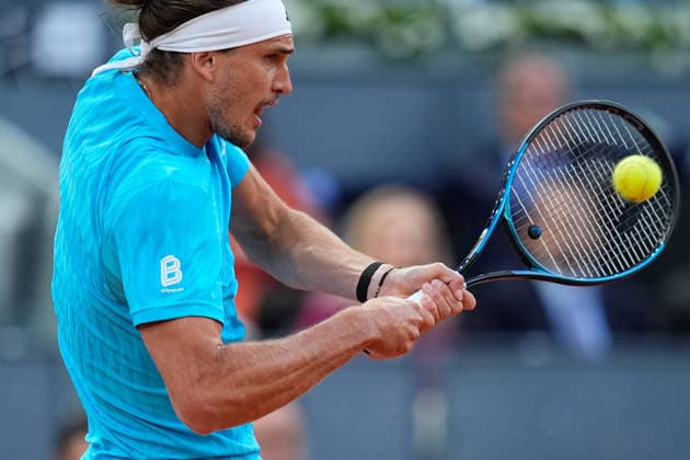April 27, 2026, Madrid, Madrid, Spain: Alexander Zverev of Germany in action against Terence Atmane of France during the Mutua Madrid Open 2026, ATP, Tennis Herren Masters 1000 and WTA, Tennis Damen 1000, at La Caja Magica on April 27, 2026 in Madrid, Spain. Madrid Spain - ZUMAa181 20260427_zaa_a181_516 Copyright: xDennisxAgyemanx