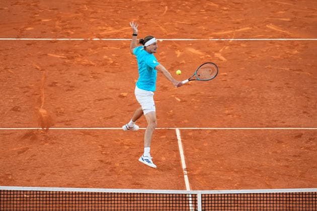 April 27, 2026, Madrid, Madrid, Spain: Alexander Zverev of Germany in action against Terence Atmane of France during the Mutua Madrid Open 2026, ATP, Tennis Herren Masters 1000 and WTA, Tennis Damen 1000, at La Caja Magica on April 27, 2026 in Madrid, Spain. Madrid Spain - ZUMAa181 20260427_zaa_a181_514 Copyright: xDennisxAgyemanx