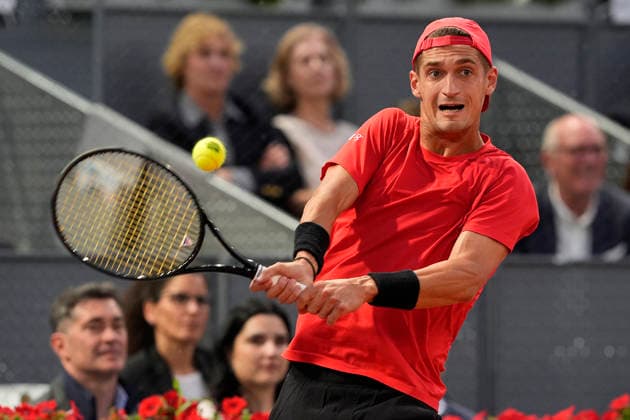 MADRID OPEN TENNIS 2026. ATP, Tennis Herren ZVEREV ¢ GER v ATMANE ¢ FRA Terence Atmane, France, during Madrid Open Tennis 2025 match. April 27, 2026.(ALTERPHOTOS Acero) MadridSpain  Copyright: xAcerox