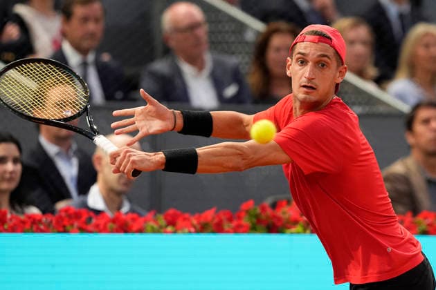 MADRID OPEN TENNIS 2026. ATP, Tennis Herren ZVEREV ¢ GER v ATMANE ¢ FRA Terence Atmane, France, during Madrid Open Tennis 2025 match. April 27, 2026.(ALTERPHOTOS Acero) MadridSpain  Copyright: xAcerox