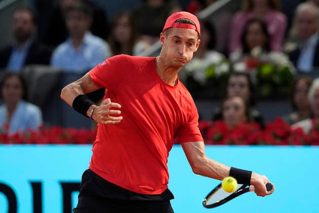 MADRID OPEN TENNIS 2026. ATP, Tennis Herren ZVEREV ¢ GER v ATMANE ¢ FRA Terence Atmane, France, during Madrid Open Tennis 2025 match. April 27, 2026.(ALTERPHOTOS Acero) MadridSpain  Copyright: xAcerox