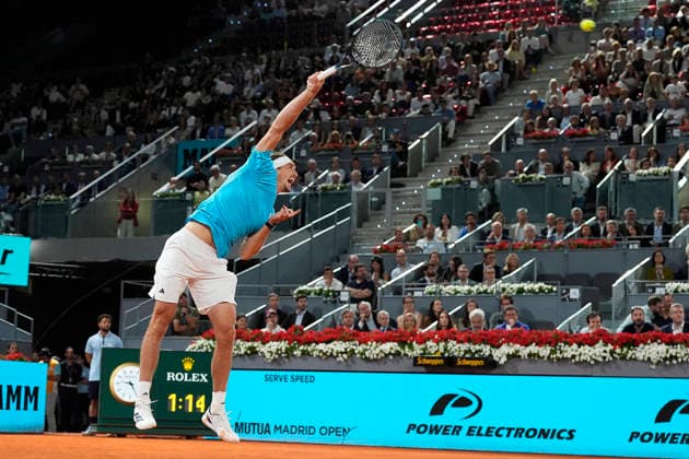 MADRID OPEN TENNIS 2026. ATP, Tennis Herren ZVEREV ¢ GER v ATMANE ¢ FRA Alexander Zverev, Germany, during Madrid Open Tennis 2025 match. April 27, 2026.(ALTERPHOTOS Acero) MadridSpain  Copyright: xAcerox