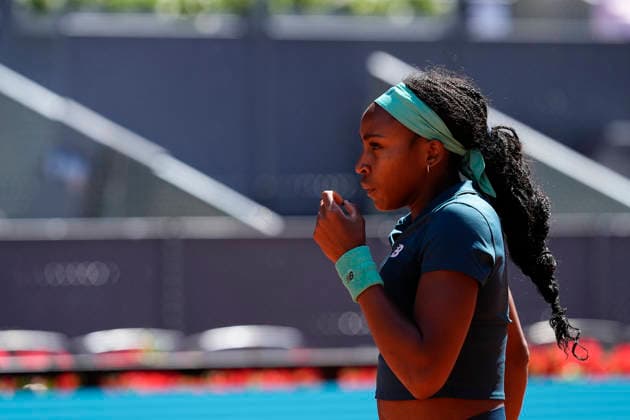 April 27, 2026, Madrid, Madrid, Spain: Coco Gauff of USA plays against Linda Noskova of Czech Republic during the Mutua Madrid Open 2026, ATP, Tennis Herren Masters 1000 and WTA, Tennis Damen 1000, at La Caja Magica on April 27, 2026 in Madrid, Spain. Madrid Spain - ZUMAa181 20260427_zaa_a181_725 Copyright: xOscarxJ.xBarrosox