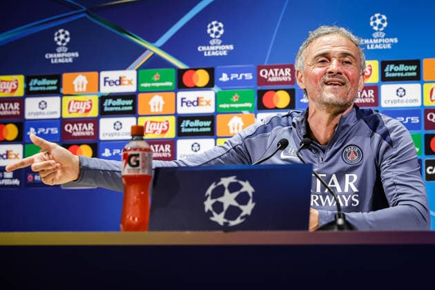 April 27, 2026, Poissy, France, France: Luis ENRIQUE of PSG during a Paris Saint-Germain press conference, PK, Pressekonferenz at Campus PSG on April 27, 2026 in Poissy near Paris, France. Paris Saint-Germain Press Conference  - ZUMAm308 20260427_zsp_m308_013 Copyright: xMatthieuxMirvillex