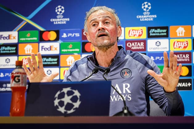 April 27, 2026, Poissy, France, France: Luis ENRIQUE of PSG during a Paris Saint-Germain press conference, PK, Pressekonferenz at Campus PSG on April 27, 2026 in Poissy near Paris, France. Paris Saint-Germain Press Conference  - ZUMAm308 20260427_zsp_m308_014 Copyright: xMatthieuxMirvillex