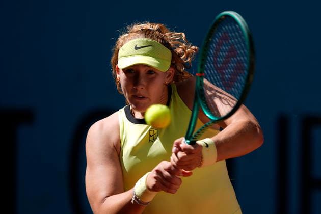 MADRID OPEN TENNIS 2026. WTA, Tennis Damen ANDREEVA ¢ RUS v BONDAR ¢ HUN Mirra Andreeva, Russia, during Madrid Open Tennis 2025 match. April 27, 2026.(ALTERPHOTOS Acero) MadridSpain  Copyright: xAcerox