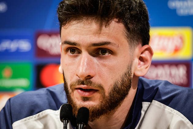 April 27, 2026, Poissy, France, France: Khvicha KVARATSKHELIA of PSG during a Paris Saint-Germain press conference, PK, Pressekonferenz at Campus PSG on April 27, 2026 in Poissy near Paris, France. Poissy France - ZUMAm308 20260427_zsp_m308_006 Copyright: xMatthieuxMirvillex