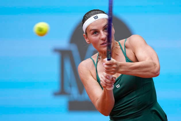April 27, 2026, Madrid, Madrid, Spain: Marta Kostyuk of Ukraine plays against Caty McNally of USA during the Mutua Madrid Open 2026, ATP, Tennis Herren Masters 1000 and WTA, Tennis Damen 1000, at La Caja Magica on April 27, 2026 in Madrid, Spain. Madrid Spain - ZUMAa181 20260427_zaa_a181_468 Copyright: xOscarxJ.xBarrosox
