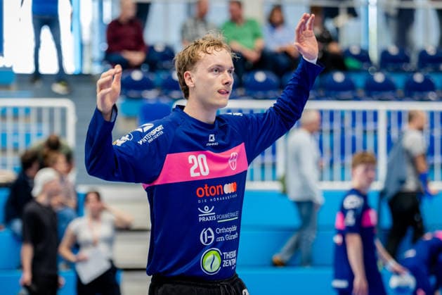 Dormagen, 27 04 2026, Handball, Men, 2 Bundesliga, 29 Matchday, 2025 2026 TSV Bayer Dormagen 1 VFL Potsdam Christian Ole Simonsen TSV Bayer Dormagen, 20 warming up