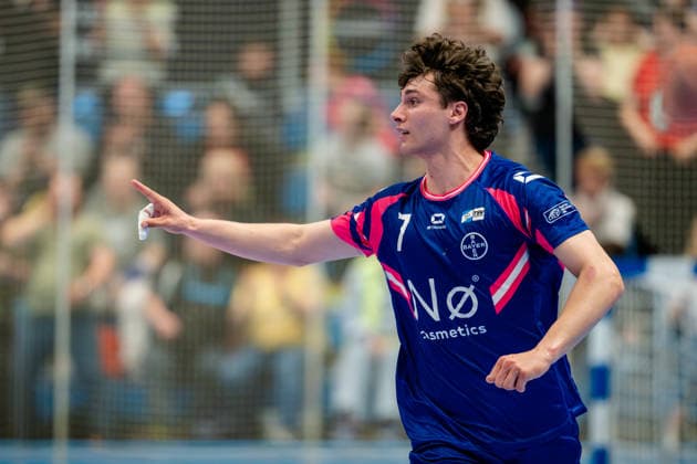 Dormagen, 27 04 2026, Handball, Men, 2 Bundesliga, Matchday 29, 2025 2026 TSV Bayer Dormagen 1 VFL Potsdam Krischa Leis TSV Bayer Dormagen, 7 during the match