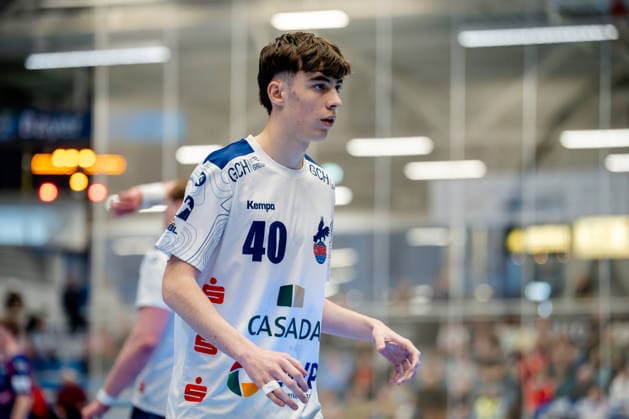 Dormagen, 27 04 2026, Handball, Men, 2 Bundesliga, 29 Matchday, 2025 2026 TSV Bayer Dormagen 1 VFL Potsdam Paul Hagen 1 VfL Potsdam, 40 during the match