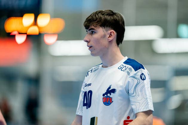 Dormagen, 27 04 2026, Handball, Men, 2 Bundesliga, 29 Matchday, 2025 2026 TSV Bayer Dormagen 1 VFL Potsdam Paul Hagen 1 VfL Potsdam, 40 during the match