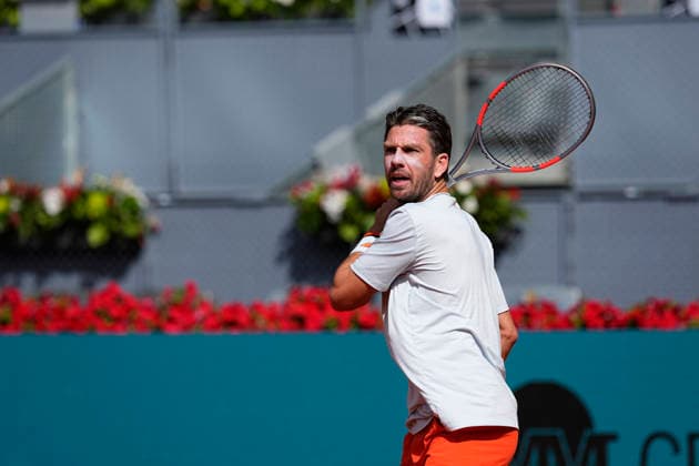 April 28, 2026, Madrid, Madrid, Spain: Cameron Norrie of Great Britain plays against Jannik Sinner of Italy during the Mutua Madrid Open 2026, ATP, Tennis Herren Masters 1000 and WTA, Tennis Damen 1000, at La Caja Magica on April 28, 2026 in Madrid, Spain. Madrid Spain - ZUMAa181 20260428_zaa_a181_012 Copyright: xOscarxJ.xBarrosox