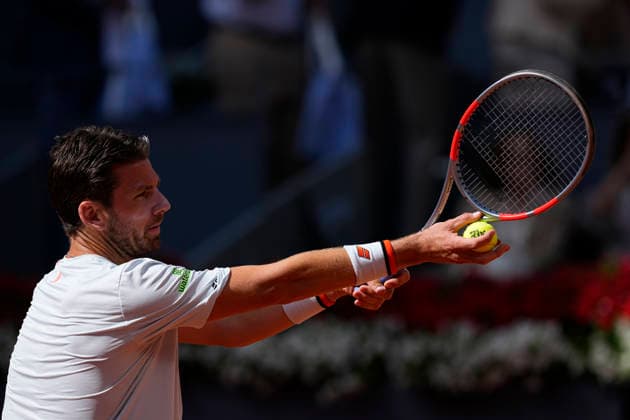 April 28, 2026, Madrid, Madrid, Spain: Cameron Norrie of Great Britain plays against Jannik Sinner of Italy during the Mutua Madrid Open 2026, ATP, Tennis Herren Masters 1000 and WTA, Tennis Damen 1000, at La Caja Magica on April 28, 2026 in Madrid, Spain. Madrid Spain - ZUMAa181 20260428_zaa_a181_008 Copyright: xOscarxJ.xBarrosox