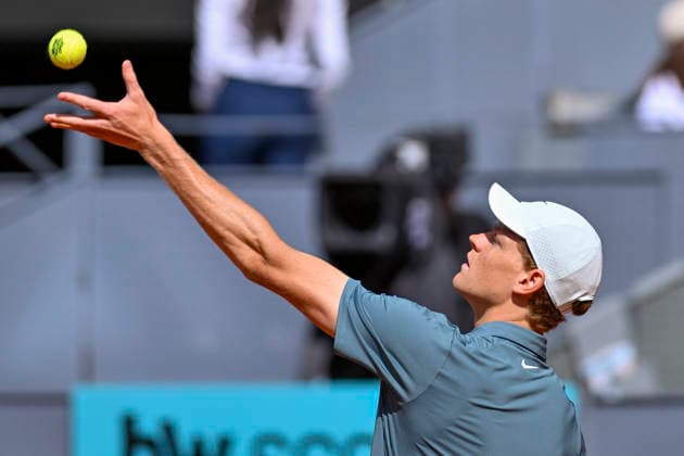 April 28, 2026, Madrid, Madrid, Spain: JANNIK SINNER of italy - NIKE during the Mutua Madrid Open 2026, ATP, Tennis Herren Masters 1000 and WTA, Tennis Damen 1000 tennis tournament, celebrated at Caja Magica on April 28, 2026 in Madrid, Spain. Mutua Madrid Open 2026 - Day 9 (04.28.26) - ZUMAc312 20260428_zsp_c312_023 Copyright: xOscarxManuelxSanchezx