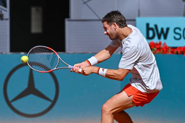April 28, 2026, Madrid, Madrid, Spain: CAMERON NORRIE of united kingdom - K-SWISS during the Mutua Madrid Open 2026, ATP, Tennis Herren Masters 1000 and WTA, Tennis Damen 1000 tennis tournament, celebrated at Caja Magica on April 28, 2026 in Madrid, Spain. Mutua Madrid Open 2026 - Day 9 (04.28.26) - ZUMAc312 20260428_zsp_c312_032 Copyright: xOscarxManuelxSanchezx