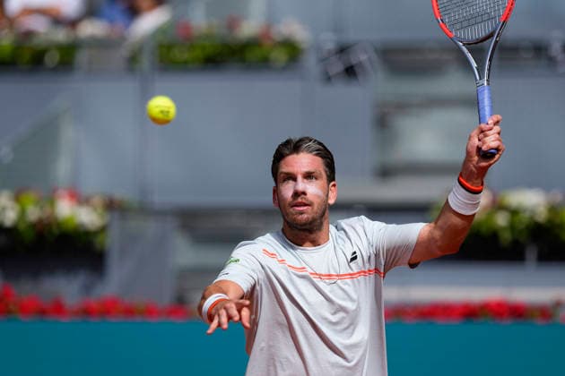 April 28, 2026, Madrid, Madrid, Spain: Cameron Norrie of Great Britain plays against Jannik Sinner of Italy during the Mutua Madrid Open 2026, ATP, Tennis Herren Masters 1000 and WTA, Tennis Damen 1000, at La Caja Magica on April 28, 2026 in Madrid, Spain. Madrid Spain - ZUMAa181 20260428_zaa_a181_032 Copyright: xOscarxJ.xBarrosox