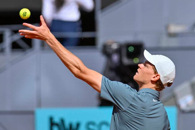 April 28, 2026, Madrid, Madrid, Spain: JANNIK SINNER of italy - NIKE during the Mutua Madrid Open 2026, ATP, Tennis Herren Masters 1000 and WTA, Tennis Damen 1000 tennis tournament, celebrated at Caja Magica on April 28, 2026 in Madrid, Spain. Mutua Madrid Open 2026 - Day 9 (04.28.26) - ZUMAc312 20260428_zsp_c312_040 Copyright: xOscarxManuelxSanchezx