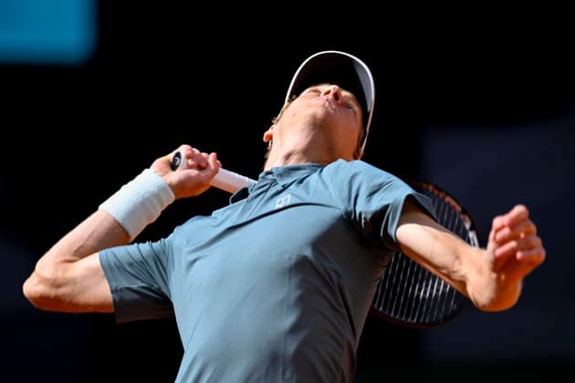 April 28, 2026, Madrid, Madrid, Spain: JANNIK SINNER of italy - NIKE during the Mutua Madrid Open 2026, ATP, Tennis Herren Masters 1000 and WTA, Tennis Damen 1000 tennis tournament, celebrated at Caja Magica on April 28, 2026 in Madrid, Spain. Mutua Madrid Open 2026 - Day 9 (04.28.26) - ZUMAc312 20260428_zsp_c312_045 Copyright: xOscarxManuelxSanchezx