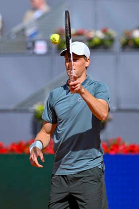 April 28, 2026, Madrid, Madrid, Spain: JANNIK SINNER of italy - NIKE during the Mutua Madrid Open 2026, ATP, Tennis Herren Masters 1000 and WTA, Tennis Damen 1000 tennis tournament, celebrated at Caja Magica on April 28, 2026 in Madrid, Spain. Mutua Madrid Open 2026 - Day 9 (04.28.26) - ZUMAc312 20260428_zsp_c312_047 Copyright: xOscarxManuelxSanchezx