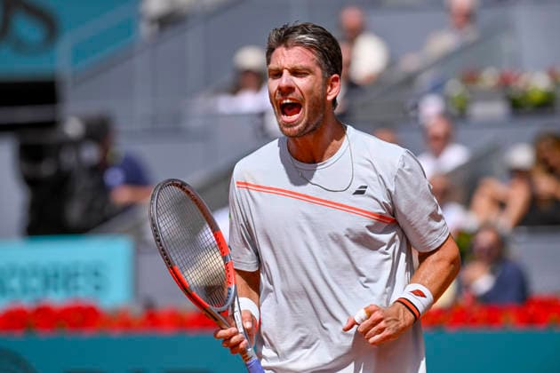 April 28, 2026, Madrid, Madrid, Spain: CAMERON NORRIE of united kingdom - K-SWISS during the Mutua Madrid Open 2026, ATP, Tennis Herren Masters 1000 and WTA, Tennis Damen 1000 tennis tournament, celebrated at Caja Magica on April 28, 2026 in Madrid, Spain. Madrid Spain - ZUMAc312 20260428_zsp_c312_118 Copyright: xOscarxManuelxSanchezx