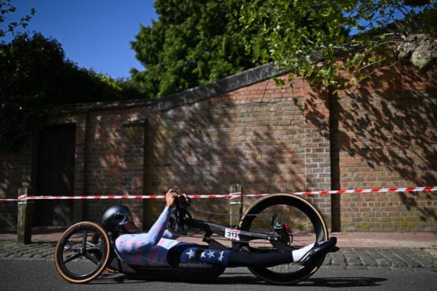 UCI Para Cycling Road World Cup: Round 2 Picture by Mathew Wells SWpix.com - 28 04 2026 - Cycling - UCI Para Cycling Road World Cup: Round 2 - Gistel, West Flanders, Belgium - Men H3 Individual Time Trial (ITT) - Ryan Pinney (USA) Copyright: x xSWpix.comx(t axPhotographyxHubxLtd)xMathewxWells SWpix.comx SWP-3030-13459