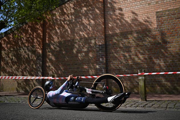 UCI Para Cycling Road World Cup: Round 2 Picture by Mathew Wells SWpix.com - 28 04 2026 - Cycling - UCI Para Cycling Road World Cup: Round 2 - Gistel, West Flanders, Belgium - Men H3 Individual Time Trial (ITT) - Ryan Pinney (USA) Copyright: x xSWpix.comx(t axPhotographyxHubxLtd)xMathewxWells SWpix.comx SWP-3030-13460