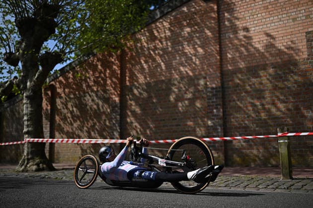 UCI Para Cycling Road World Cup: Round 2 Picture by Mathew Wells SWpix.com - 28 04 2026 - Cycling - UCI Para Cycling Road World Cup: Round 2 - Gistel, West Flanders, Belgium - Men H3 Individual Time Trial (ITT) - Ryan Pinney (USA) Copyright: x xSWpix.comx(t axPhotographyxHubxLtd)xMathewxWells SWpix.comx SWP-3030-13461
