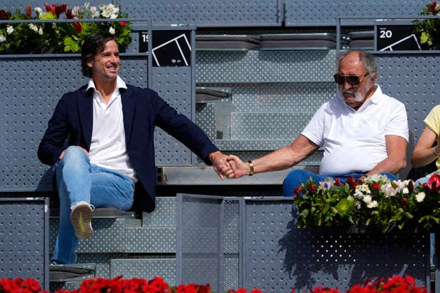 MADRID OPEN TENNIS 2026. ATP, Tennis Herren SINNER ¢ ITA v NORRIE ¢ GBR Feliciano Lopez (l) and Ion Tiiriac during Madrid Open Tennis 2025 match. April 28, 2026.(ALTERPHOTOS Acero) MadridSpain  Copyright: xAcerox