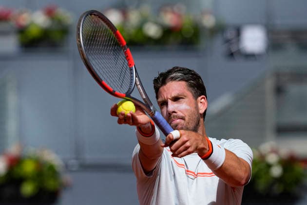 April 28, 2026, Madrid, Madrid, Spain: Cameron Norrie of Great Britain plays against Jannik Sinner of Italy during the Mutua Madrid Open 2026, ATP, Tennis Herren Masters 1000 and WTA, Tennis Damen 1000, at La Caja Magica on April 28, 2026 in Madrid, Spain. Madrid Spain - ZUMAa181 20260428_zaa_a181_040 Copyright: xOscarxJ.xBarrosox
