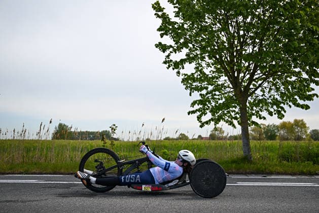 UCI Para Cycling Road World Cup: Round 2 Picture by Mathew Wells SWpix.com - 28 04 2026 - Cycling - UCI Para Cycling Road World Cup: Round 2 - Gistel, West Flanders, Belgium - Women H3 Individual Time Trial (ITT) - Jenna Rollman (USA) Copyright: x xSWpix.comx(t axPhotographyxHubxLtd)xMathewxWells SWpix.comx SWP-3030-13469