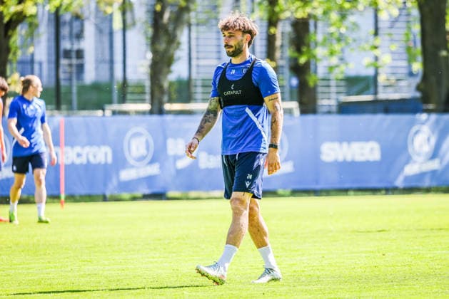 Training on 28 04 26, Men, Soccer, Season 2025 2026, 2 Liga, Karlsruher SC Fabian Schleusener KSC 24 at training Karlsruhe Wildparkstadion Baden Württemberg Germany