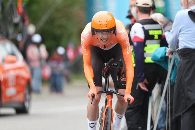 28 04 2026 Villars sur Glane, SWITZERLAND, Tour de Romandie 2026 Prologue Villars sur Glane Villars sur Glane winner Dorian Godon FRA Team Ineos Grenadiers
