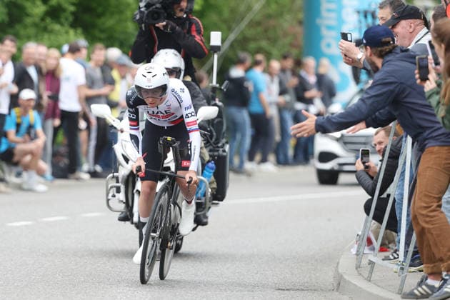 28 04 2026 Villars sur Glane, SWITZERLAND, Tour de Romandie 2026 Prologue Villars sur Glane Villars sur Glane Tadej Pogacar SLO Team UAE Emirates