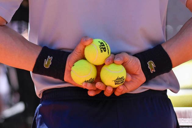 April 28, 2026, Madrid, Madrid, Spain: Details of the balls used in the tournament during the Mutua Madrid Open 2026, ATP, Tennis Herren Masters 1000 and WTA, Tennis Damen 1000 tennis tournament, celebrated at Caja Magica on April 28, 2026 in Madrid, Spain. Madrid Spain - ZUMAc312 20260428_zsp_c312_388 Copyright: xOscarxManuelxSanchezx