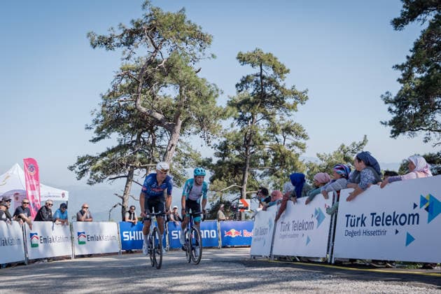 61st Presidential Cycling Tour of Turkiye MUGLA, TURKIYE - APRIL 28: Cyclists compete in the 132-kilometer Marmaris-Kiran route on April 28, 2026 in Mugla, Turkiye. This event represents the third stage of the 8-stage 61st Presidential Cycling Tour of Turkiye (TUR 2026), which is the only race in the country categorized as a ProSeries event on the UCI Europe Tour calendar. The competition is organized by the Turkish Cycling Federation under the auspices of the Presidency and with support from the Ministry of Youth and Sports. Ahmet Serdar Eser Anadolu Mugla Turkey. Editorial use only. Please get in touch for any other usage.  Copyright: x2026xAnadoluxAhmetxSerdarxEserx