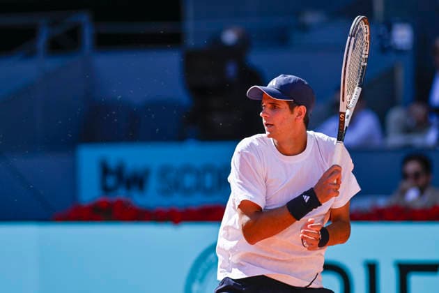 April 28, 2026, Madrid, Madrid, Spain: RAFAEL JODAR of Spain †ADIDAS during the Mutua Madrid Open 2026, ATP, Tennis Herren Masters 1000 and WTA, Tennis Damen 1000 tennis tournament, celebrated at Caja Magica on April 28, 2026 in Madrid, Spain. Madrid Spain - ZUMAc312 20260428_zsp_c312_339 Copyright: xOscarxManuelxSanchezx