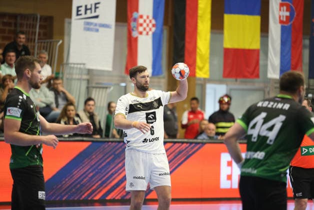 RK Nexe v THW Kiel - EHF European League Men 2025 2026 Harald Reinkind of THW Kiel in action during the EHF European League Men 2025 26 quarter-finals 1st leg match between RK Nexe and THW Kiel at Sports Hall King Tomislav on April 28, 2026 in Nasice, Croatia.  DavidxJerkovic PIXSELL