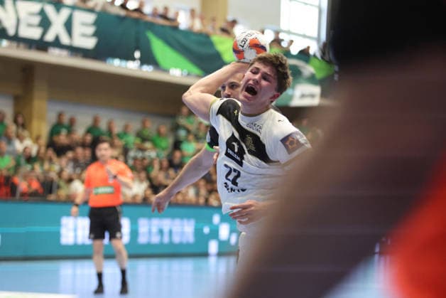 RK Nexe v THW Kiel - EHF European League Men 2025 2026 Rasmus Ankermann of THW Kiel during the EHF European League Men 2025 26 quarter-finals 1st leg match between RK Nexe and THW Kiel at Sports Hall King Tomislav on April 28, 2026 in Nasice, Croatia.  DavidxJerkovic PIXSELL