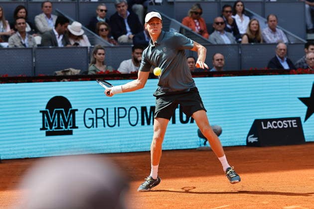 Jannik Sinner (ITA), APRIL 28, 2026 - Tennis : Jannik Sinner during singles Round of 16 match against Cameron Norrie on the ATP, Tennis Herren tour Masters 1000 tournaments Mutua Madrid Open tennis tournament at the Caja Magica in Madrid, Spain. Noxthirdxpartyxsales  aflo_328584467