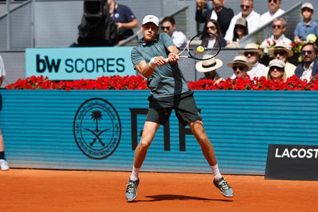 Jannik Sinner (ITA), APRIL 28, 2026 - Tennis : Jannik Sinner during singles Round of 16 match against Cameron Norrie on the ATP, Tennis Herren tour Masters 1000 tournaments Mutua Madrid Open tennis tournament at the Caja Magica in Madrid, Spain. Noxthirdxpartyxsales  aflo_328584507
