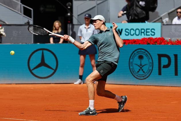 Jannik Sinner (ITA), APRIL 28, 2026 - Tennis : Jannik Sinner during singles Round of 16 match against Cameron Norrie on the ATP, Tennis Herren tour Masters 1000 tournaments Mutua Madrid Open tennis tournament at the Caja Magica in Madrid, Spain. Noxthirdxpartyxsales  aflo_328584522
