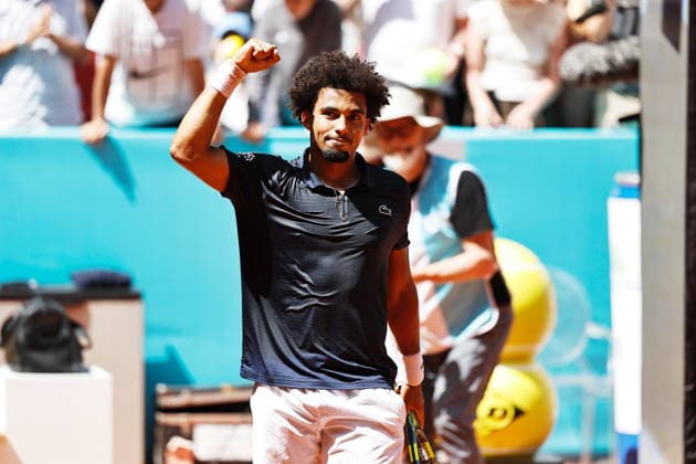 Arthur Fils (FRA), APRIL 28, 2026 - Tennis : Arthur Fils celebrate after winning singles Round of 16 match against Tomas Martin Etcheverry on the ATP, Tennis Herren tour Masters 1000 tournaments Mutua Madrid Open tennis tournament at the Caja Magica in Madrid, Spain. Noxthirdxpartyxsales  aflo_328584806