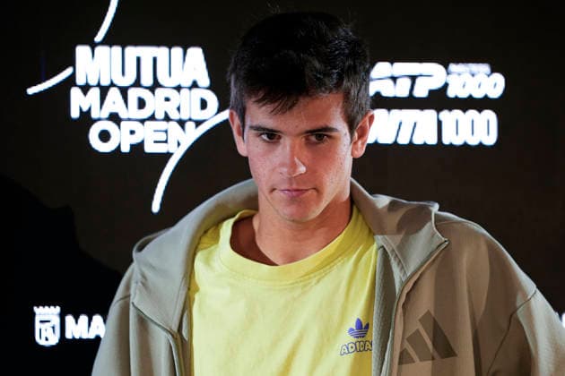 April 28, 2026, Madrid, Madrid, Spain: Rafael Jodar of Spain attends his press conference, PK, Pressekonferenz after winning against Vit Kopriva of Czech Republic during the Mutua Madrid Open 2026, ATP, Tennis Herren Masters 1000 and WTA, Tennis Damen 1000, at La Caja Magica on April 28, 2026 in Madrid, Spain. Madrid Spain - ZUMAa181 20260428_zaa_a181_292 Copyright: xOscarxJ.xBarrosox